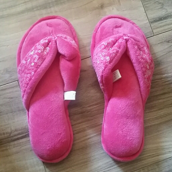 pink slip on slippers